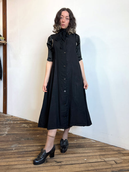 Antique 1800's Black Wool Button Up Jacket