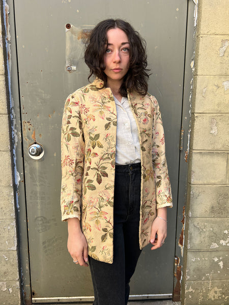 Antique 1910's Romantic Rose Printed Coat