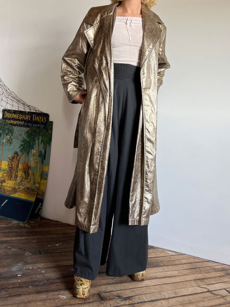 Vintage 1970's - 1980's Metallic Snakeskin Coat