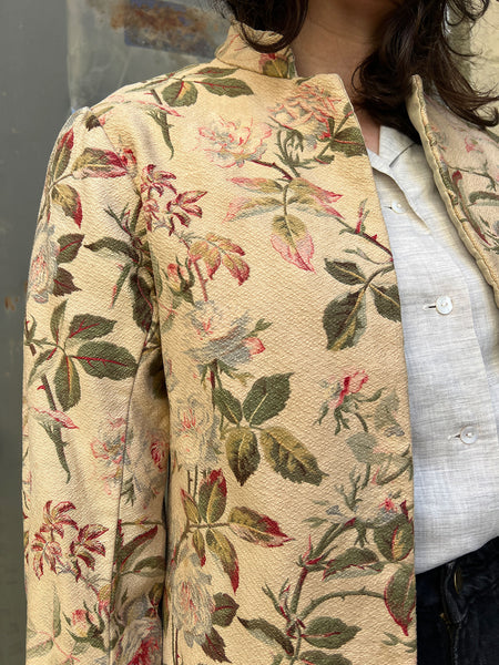 Antique 1910's Romantic Rose Printed Coat