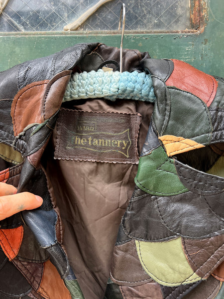 Vintage 1970's The Tannery Leather Fish-Scale Jacket