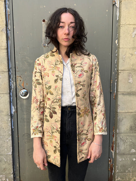 Antique 1910's Romantic Rose Printed Coat