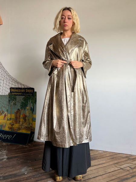 Vintage 1970's - 1980's Metallic Snakeskin Coat