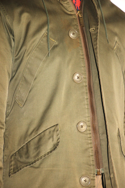 Vintage 1940's Zip Up Winter Jacket, Military