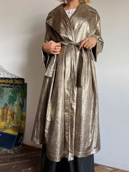 Vintage 1970's - 1980's Metallic Snakeskin Coat