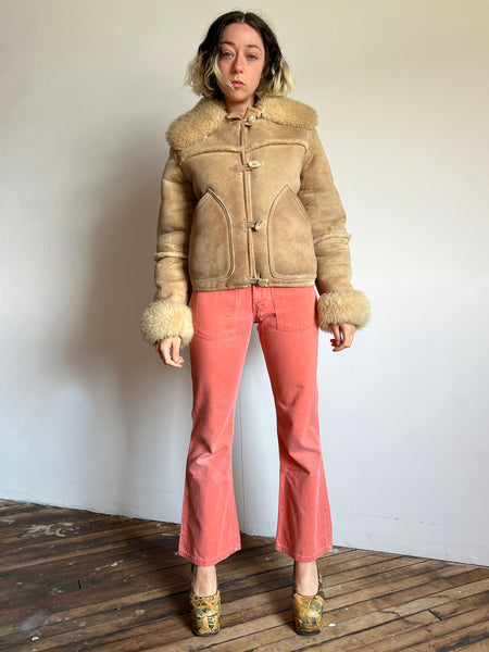 Vintage 1960's - 1970's Shearling Coat