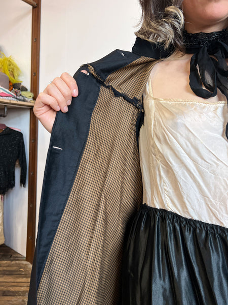 Antique 1800's Black Wool Button Up Jacket