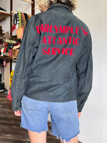 Vintage 1950's Women's Moleskin Jacket, Chain Stitch, Thelma