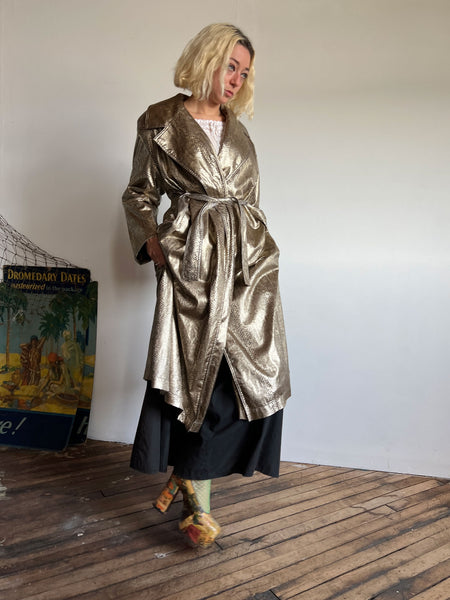 Vintage 1970's - 1980's Metallic Snakeskin Coat