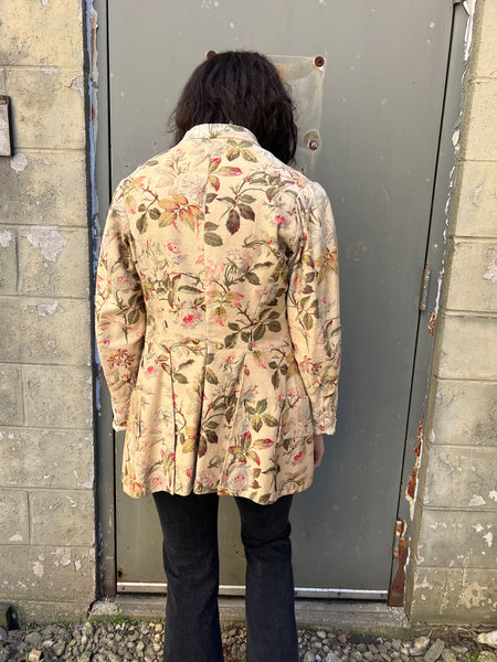 Antique 1910's Romantic Rose Printed Coat