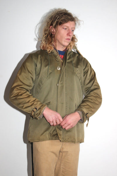 Vintage 1940's Zip Up Winter Jacket, Military