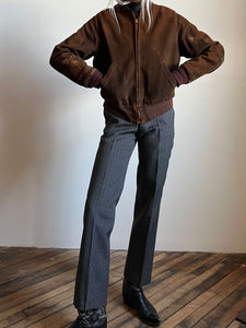 Vintage 1930's Suede Leather Zip Up Jacket with United Garment Workers Tag