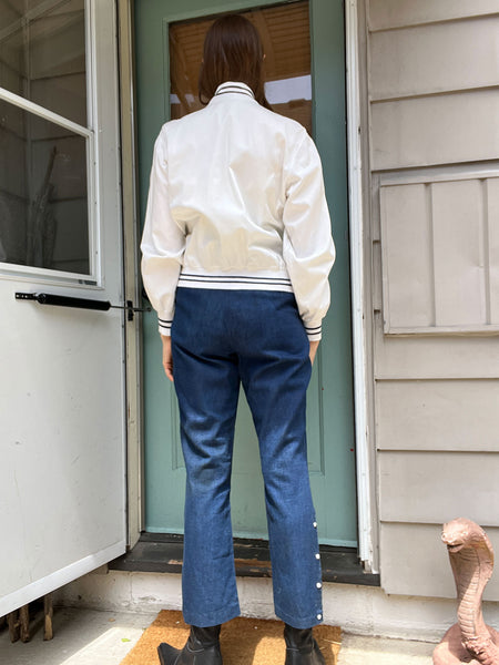Vintage 1950's White Cotton Bomber Jacket
