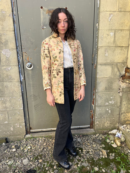 Antique 1910's Romantic Rose Printed Coat