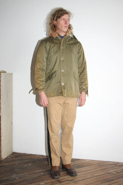 Vintage 1940's Zip Up Winter Jacket, Military