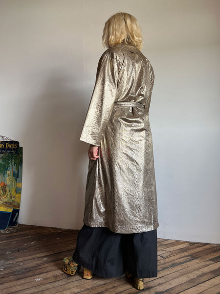 Vintage 1970's - 1980's Metallic Snakeskin Coat