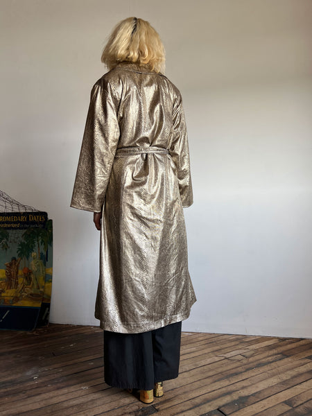 Vintage 1970's - 1980's Metallic Snakeskin Coat