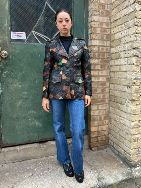 Vintage 1970's The Tannery Leather Fish-Scale Jacket