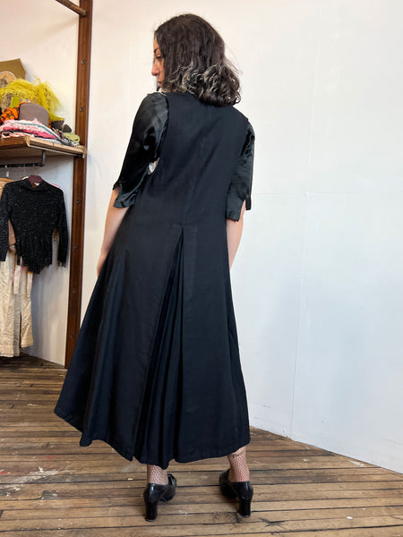 Antique 1800's Black Wool Button Up Jacket