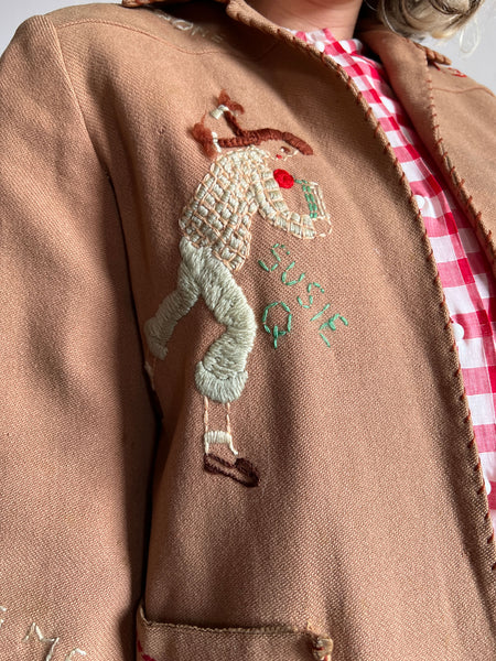 Vintage 1950's Novelty Embroidered Jacket