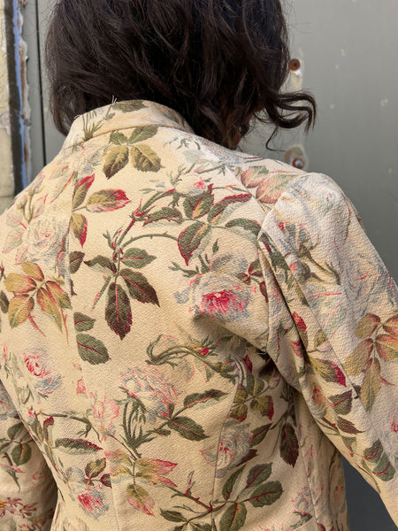 Antique 1910's Romantic Rose Printed Coat