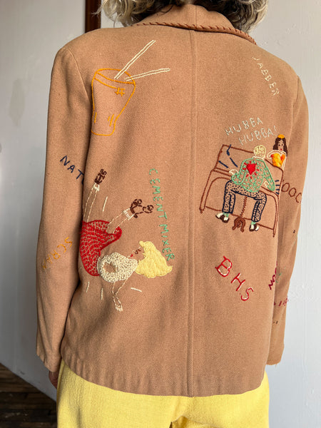 Vintage 1950's Novelty Embroidered Jacket