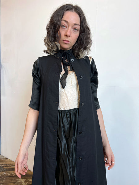 Antique 1800's Black Wool Button Up Jacket