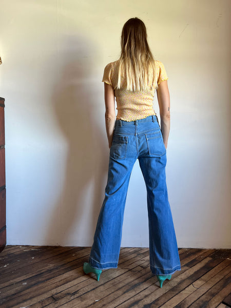 Vintage 1970's Blue Jeans Wide Leg