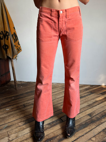 Vintage 1970's Peachy Pink Low Rise Pants