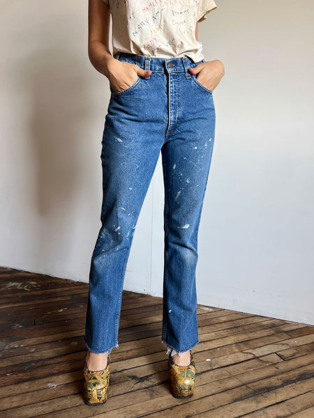 Vintage 1970's Orange Tab Paint Splattered Levis