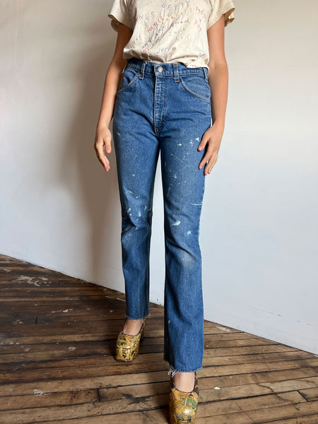 Vintage 1970's Orange Tab Paint Splattered Levis