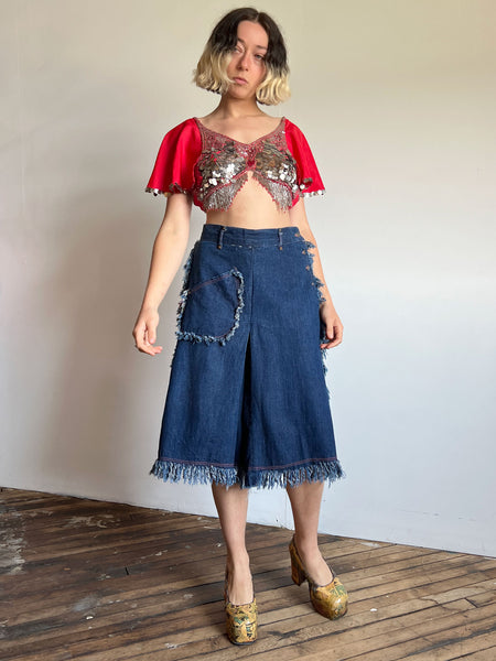 Vintage 1940's Selvedge Denim Western Culottes