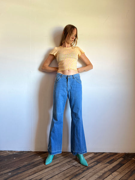 Vintage 1970's Blue Jeans Wide Leg