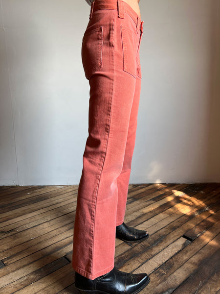 Vintage 1970's Peachy Pink Low Rise Pants