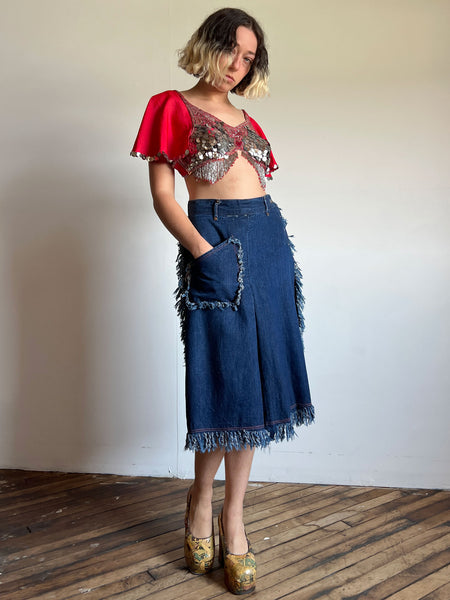 Vintage 1940's Selvedge Denim Western Culottes