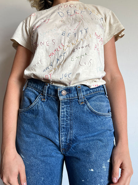 Vintage 1970's Orange Tab Paint Splattered Levis