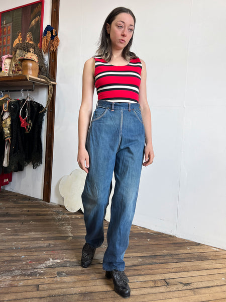 Vintage 1940's - 50's Side Zip Jeans