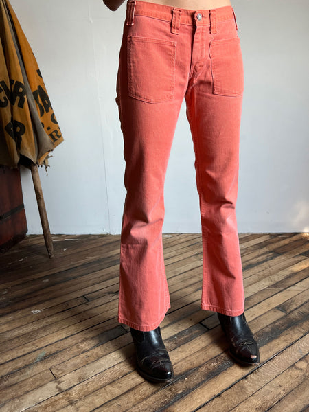 Vintage 1970's Peachy Pink Low Rise Pants