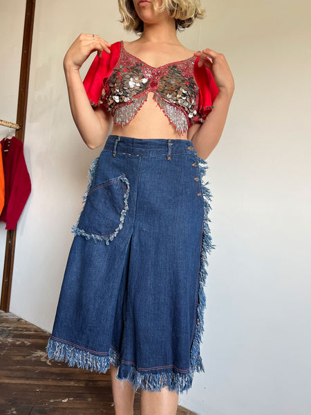 Vintage 1940's Selvedge Denim Western Culottes