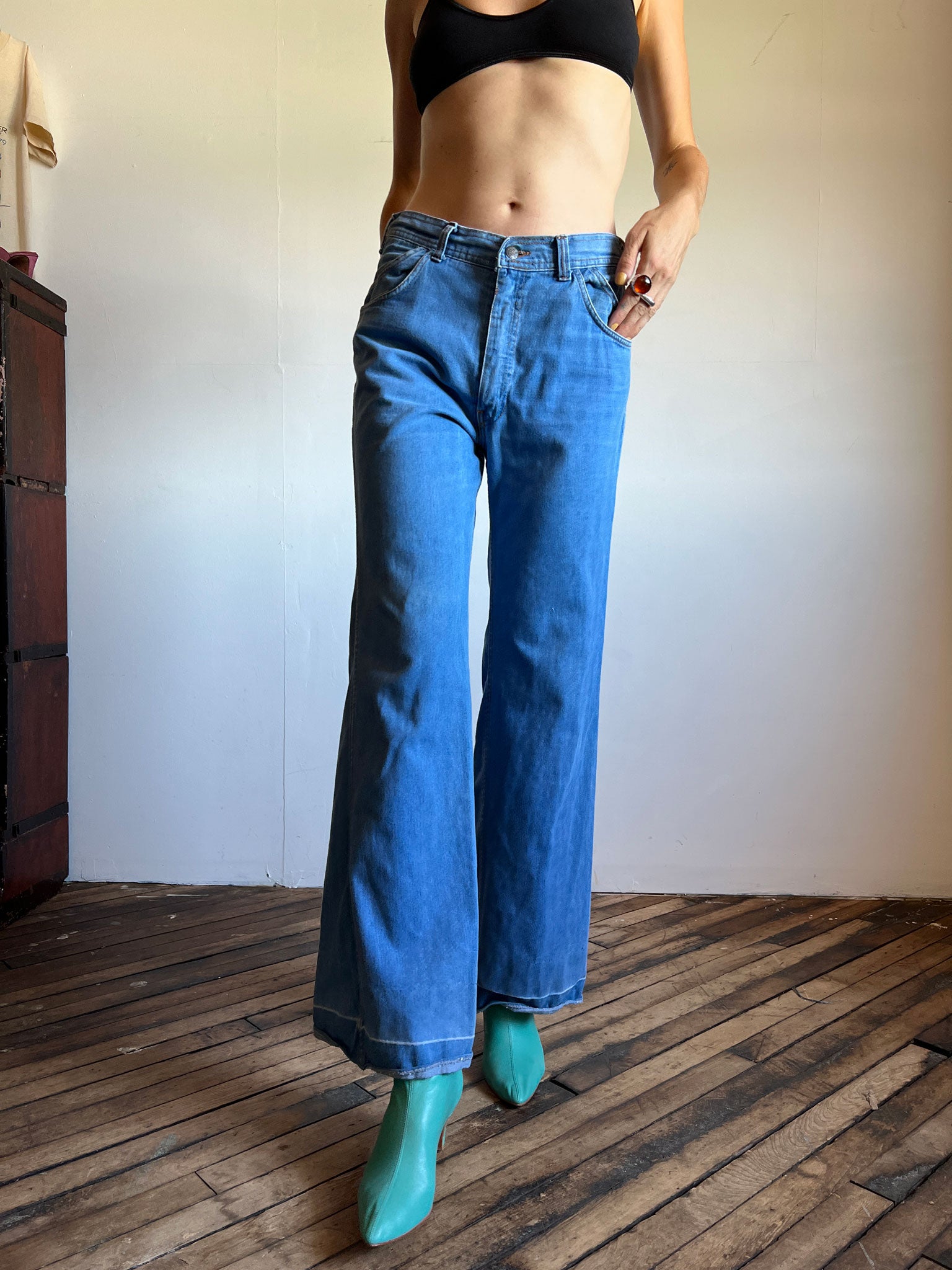 Vintage 1970's Blue Jeans Wide Leg