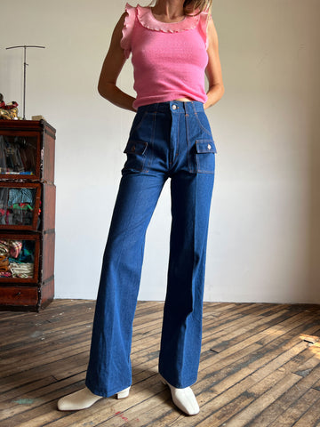 Vintage 1970's Deadstock Jeans with Cargo Pockets