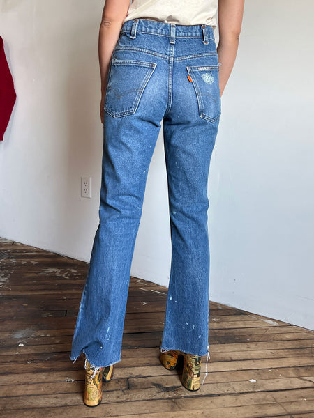 Vintage 1970's Orange Tab Paint Splattered Levis