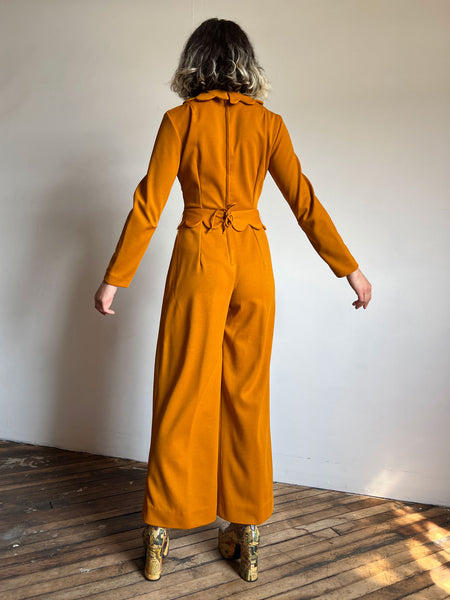Vintage 1960's Scalloped Goldenrod Jumpsuit