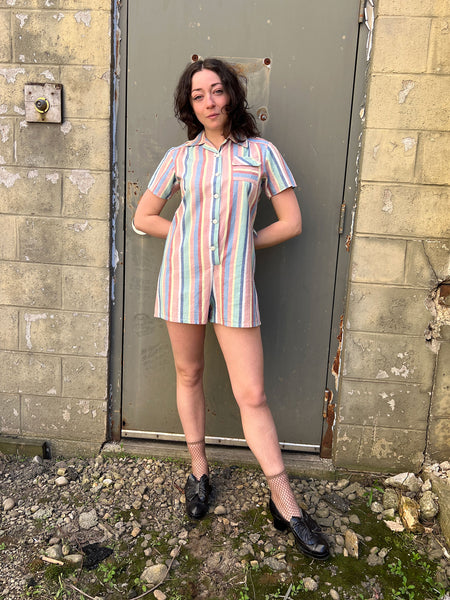 Vintage 1940's Summery Striped Romper