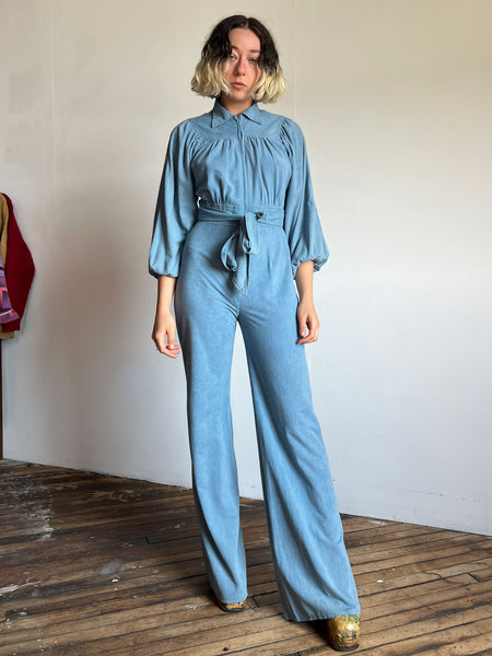 Vintage 1970's Baby Blue Jumpsuit