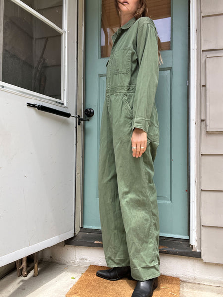 Vintage 1940's Powr House Green Workwear Jumpsuit, Coveralls