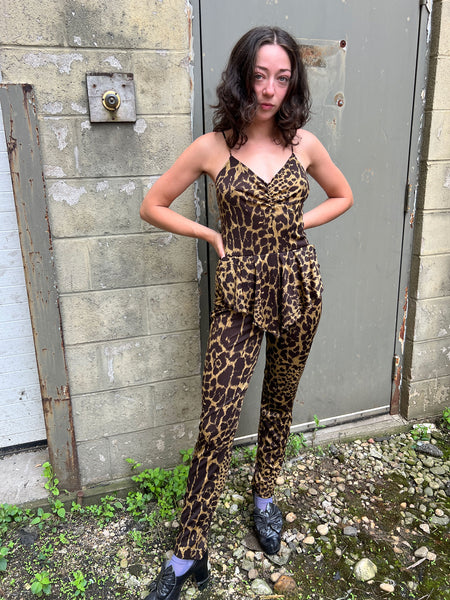 Vintage 1970's Frederick's of Hollywood Leopard Print Jumpsuit