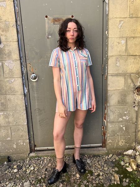 Vintage 1940's Summery Striped Romper