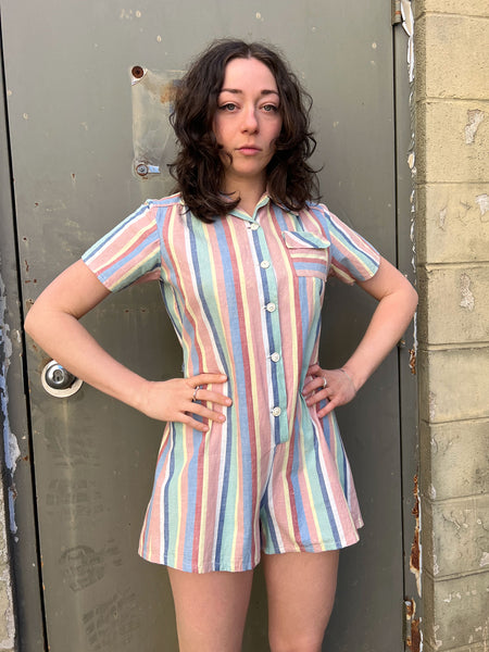 Vintage 1940's Summery Striped Romper
