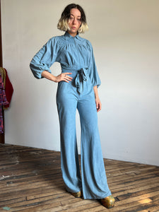 Vintage 1970's Baby Blue Jumpsuit